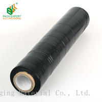 shenzhen bull packaging material black stretch film for pallet wrap